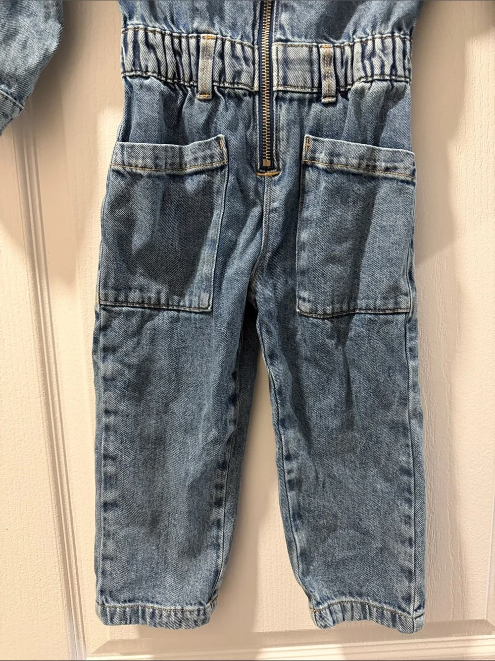 Zara Light Blue Denim Jumpsuit for Kids Size 3-4